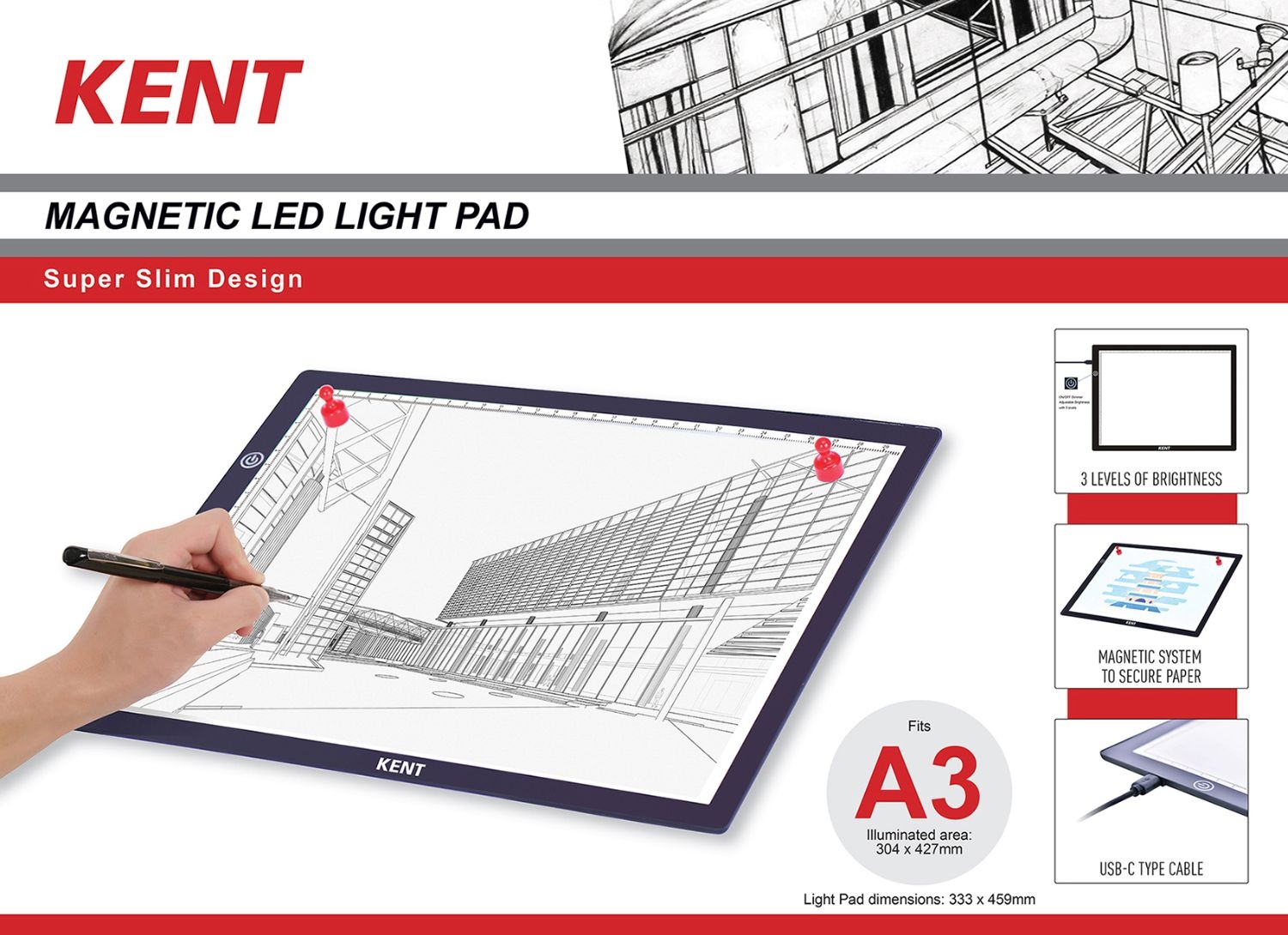 Kent Magnetic Led Light Pads A3 The